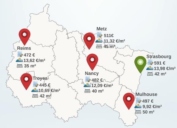 Le marché locatif de la région Alsace-Lorraine-Champagne-Ardenne en 2015