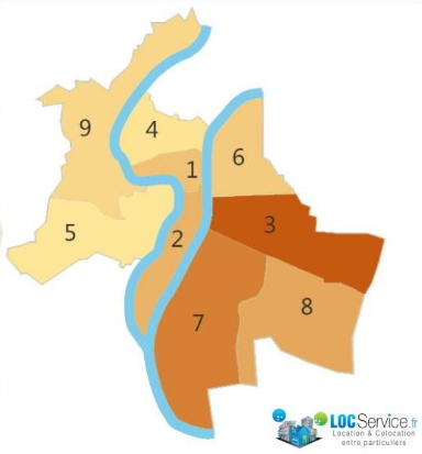 Arrondissements les plus recherchés à Lyon en 2016