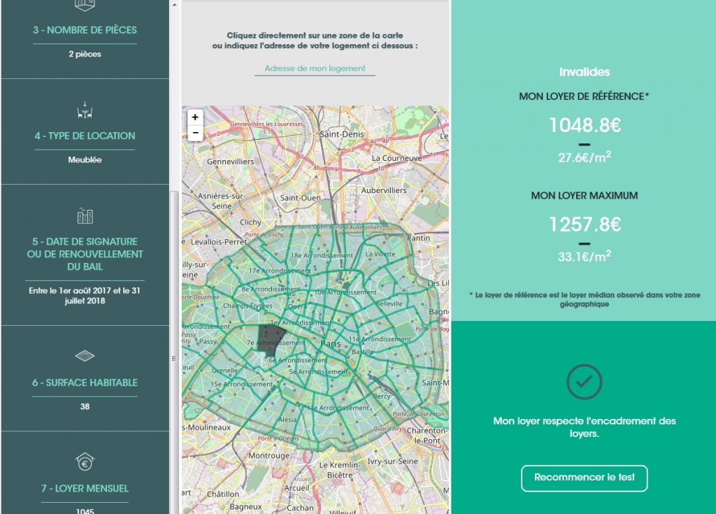 Simulation encadrement des loyers Paris