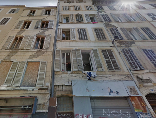 63 - 65 rue d'Aubagne à Marseille avant leur effondrement