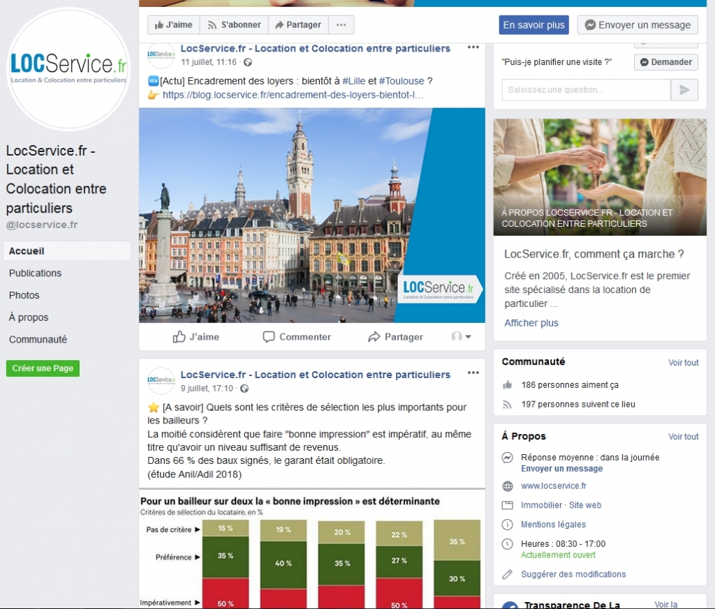 Page Facebook LocService