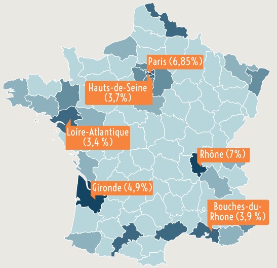 Carte de la demande locative en France en 2020